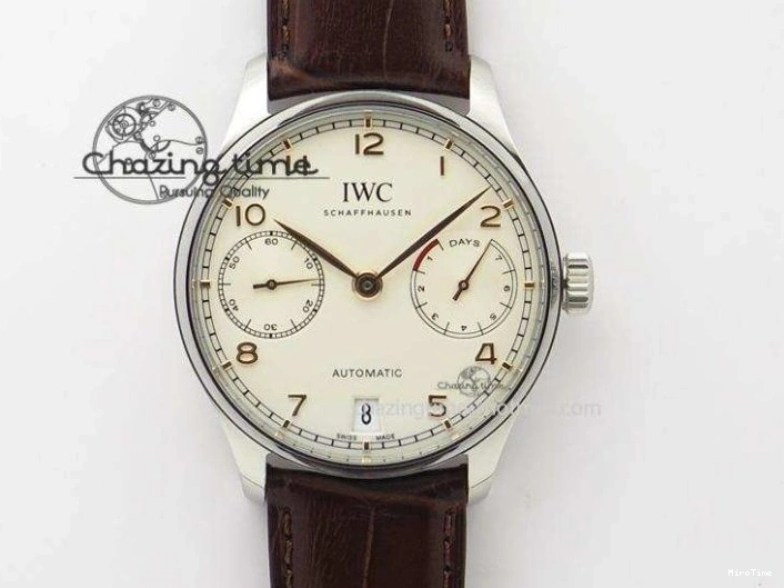 MIROTIME 0517 Reliable Portuguese IW371447 ZF 1:1 Best Edition SS Black Dial On Black Leather Strap A79350 V 7274
